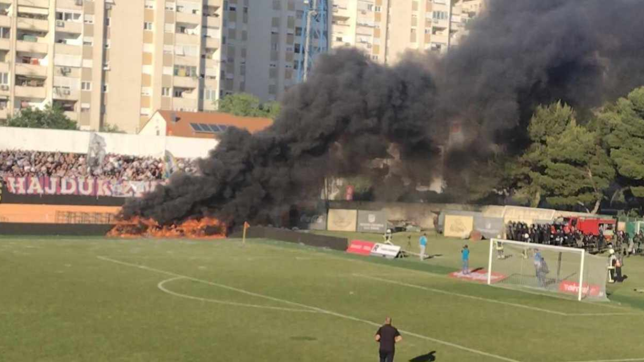 Utakmica na Šubićevcu prekinuta u 85. minuti zbog požara na stadionu