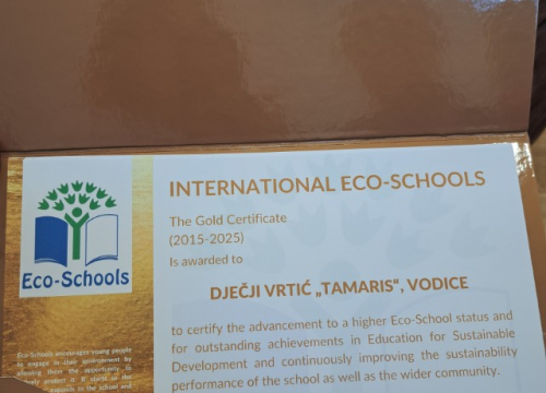 Fotografija 3 - Dv Tamaris iz Vodica ostvario Zlatni status međunarodnog Eko-vrtića