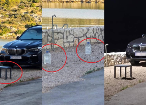 Snalažljivost ili bezobrazluk? U Grebaštici kanistri i stolići uz more 'čuvaju' parking za goste