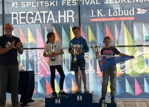 Fotografija 1 - Šibenski jedriličari Mila Perkov i Jakov Blinja briljirali na Maloj Mrdulji u Splitu