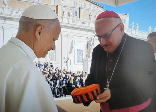 Simbol Šibenika u rukama Pape: Biskup Rogić darovao šibensku kapu Lavu XIV.